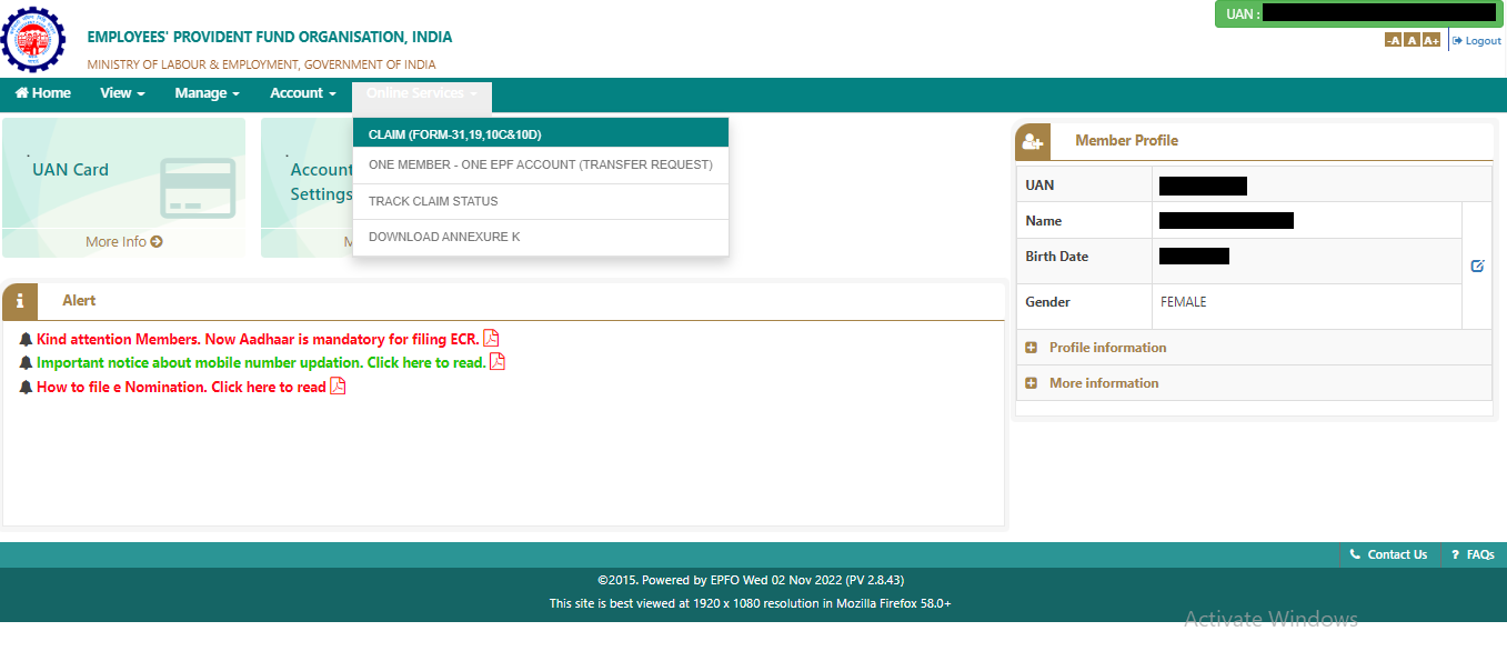 step 4 of PF Withdrawal online Process