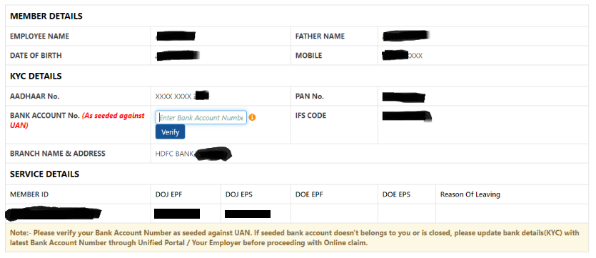 step 5 of PF Withdrawal online Process