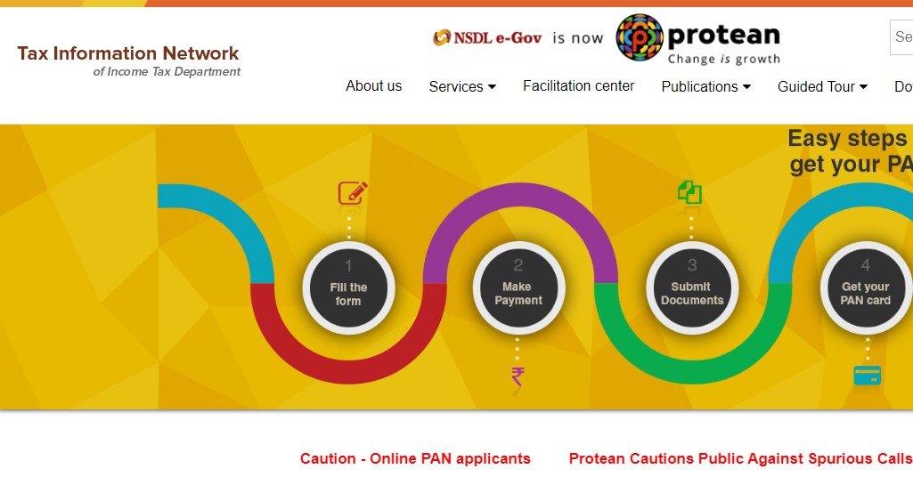 NSDL e-Gov \ Protean Official Website - For NGO PAN 