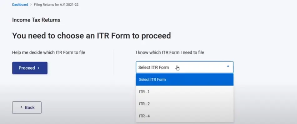 choose ITR form
