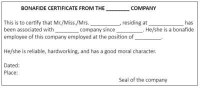 Bonafide Certificate Application, Letter, and Format