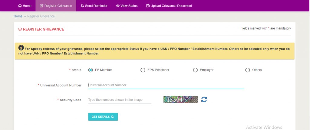 EPF i Grievance Management System - Delayed PF Withdrawal - Step 3