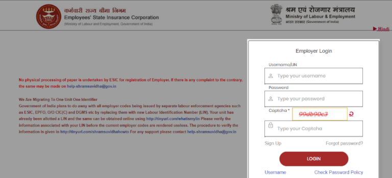 Esic Online Registration Portal