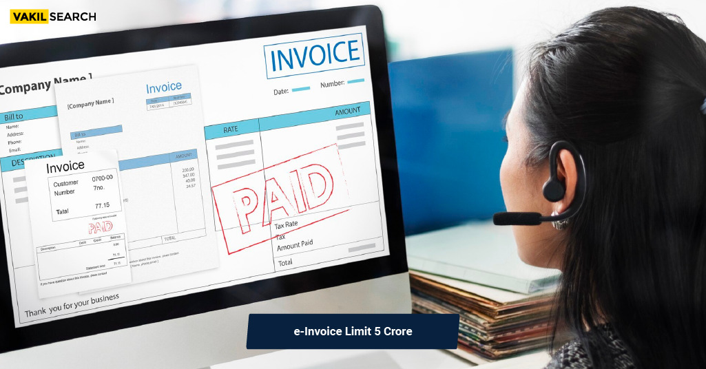 eInvoice Limit mandatory for business above Rs.5 crore turnover